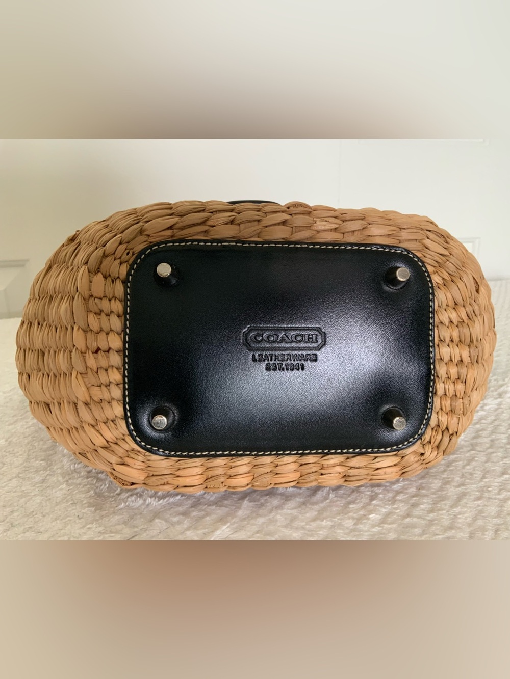 Coach Vintage Soho Straw Tote - Picture 6 of 13